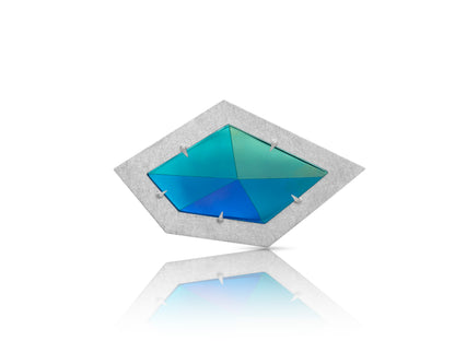 Niobium Polygon Crystal Brooch - Varying colours