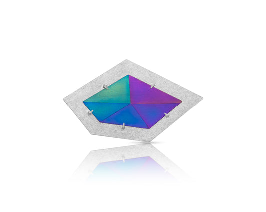 Niobium Polygon Crystal Brooch - Varying colours
