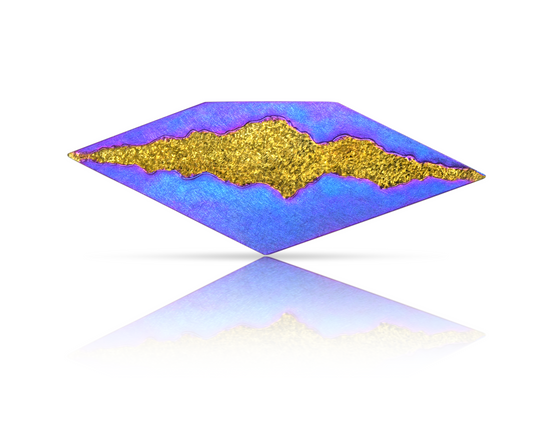 Anodised Niobium Polygon Crystal Crater Brooch