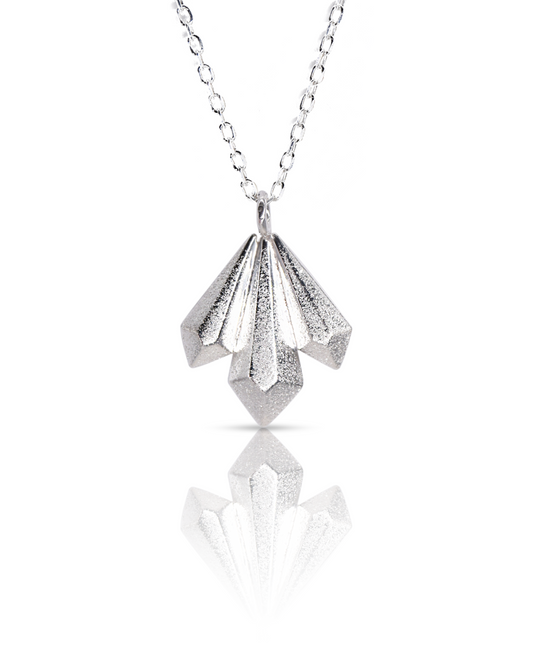 Sparkly Silver Radiating Crystal Drop Pendant