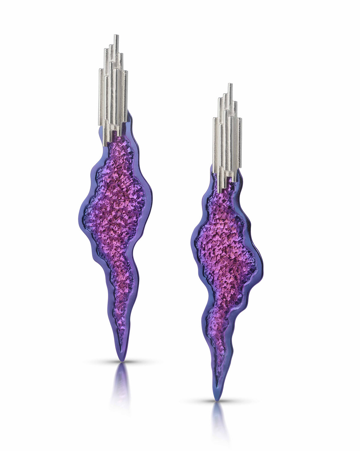 Rutile Crystal Crater Drop Earrings - Made to Order
