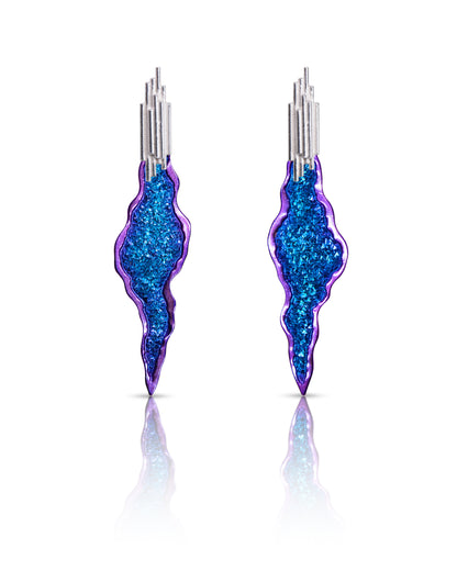 Rutile Crystal Crater Drop Earrings - Made to Order