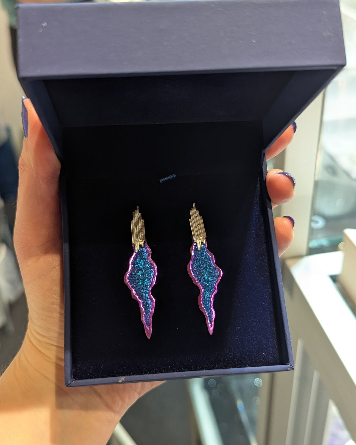 Rutile Crystal Crater Drop Earrings - Made to Order