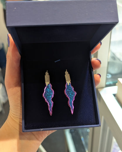 Rutile Crystal Crater Drop Earrings - Made to Order