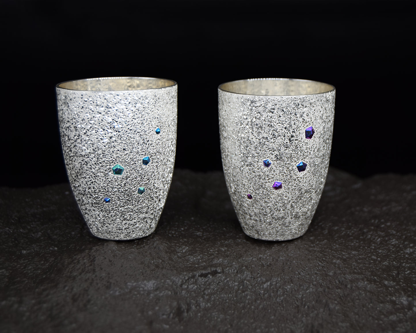 Small Silver Cup - Purple  and Blue Niobium