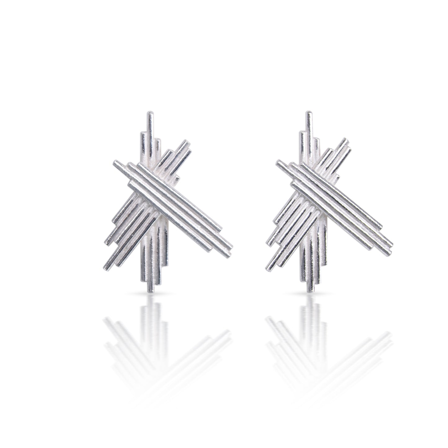 Silver 'Rutile Explosion' Earrings