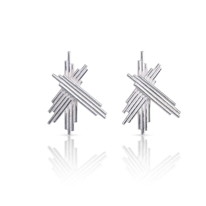 Silver 'Rutile Explosion' Earrings