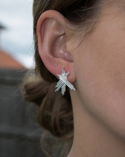 Silver 'Rutile Explosion' Earrings