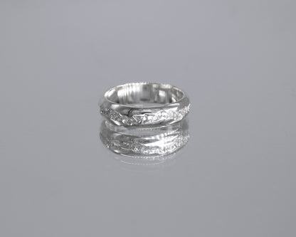 Silver Sparkling Crystal Crater Ring