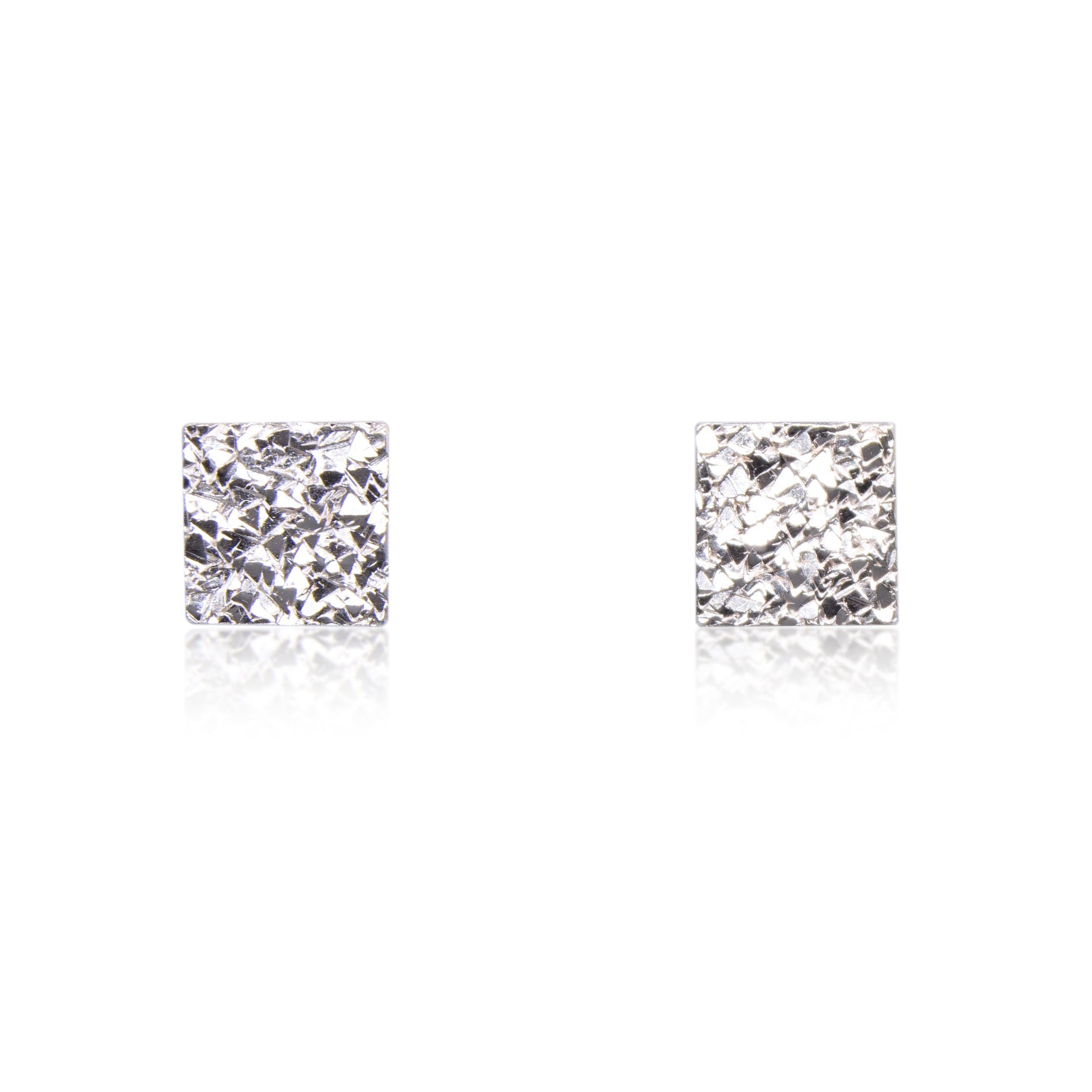 Square Sparkle Silver Earrings – Alice Fry