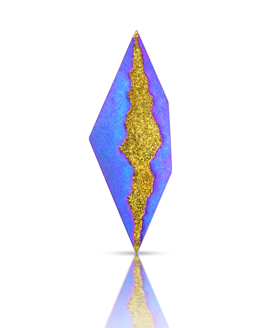Anodised Niobium Polygon Crystal Crater Brooch