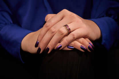 Pink Crystal Vein Niobium Ring