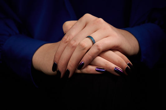 Blue Crystal Texture Niobium Ring