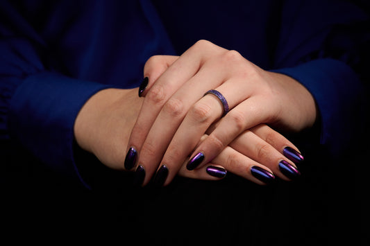 Violet Crystal Texture Niobium Ring