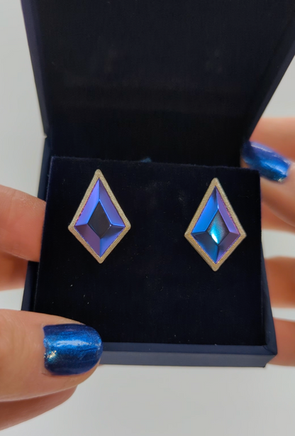 Blue Crystal Earrings - Polished