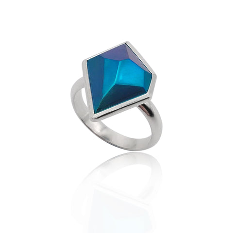 Teal Crystal Ring