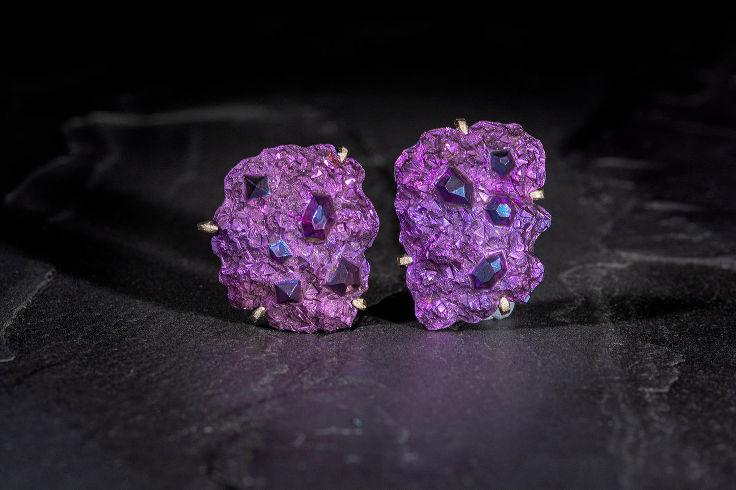 Purple Rock Earrings