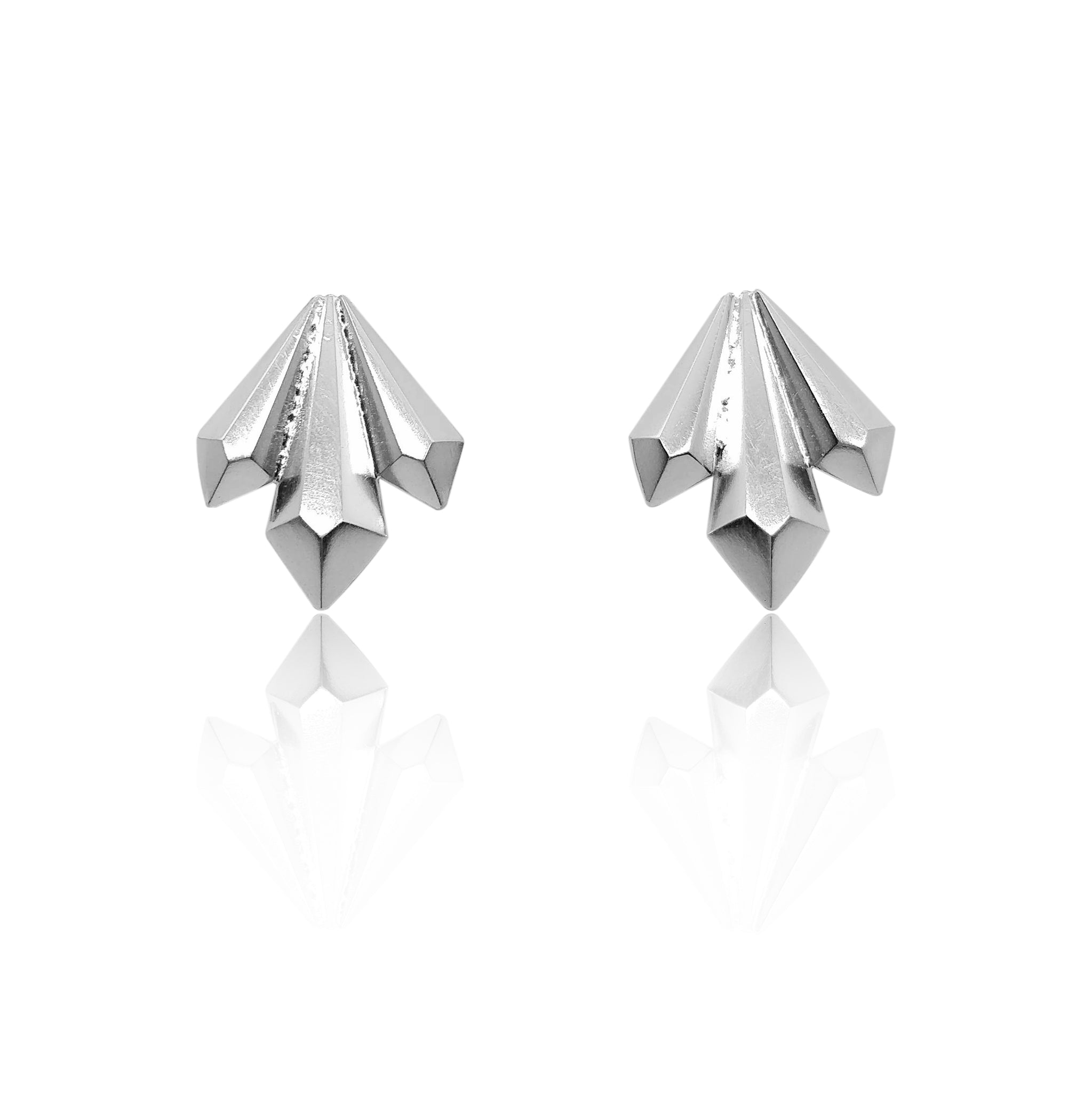 Silver Radiating Crystal Earrings