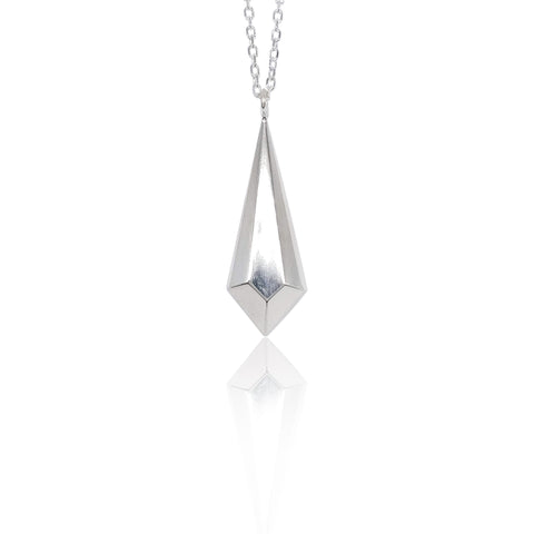Silver Crystal Drop Pendant