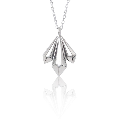 Silver Radiating Crystal Pendant