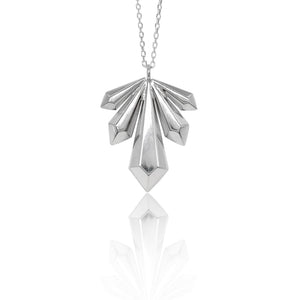 Statement Silver Radiating Crystal Pendant